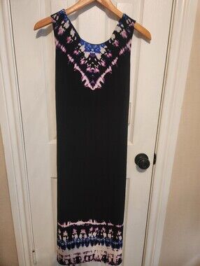 Dana Buchman Dress Sleeveless Black Tie Dye NWT Size S